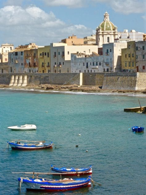 Trapani desde el mar Recorrer Sicilia, Trapani desde el mar