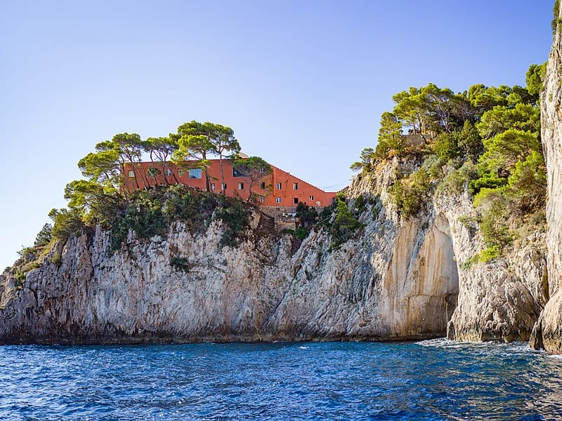 Villa Malaparte desde el mar Tirreno. Foto de Wolfgang Moroder Villa Malaparte desde el mar Tirreno. Foto de Wolfgang Moroder