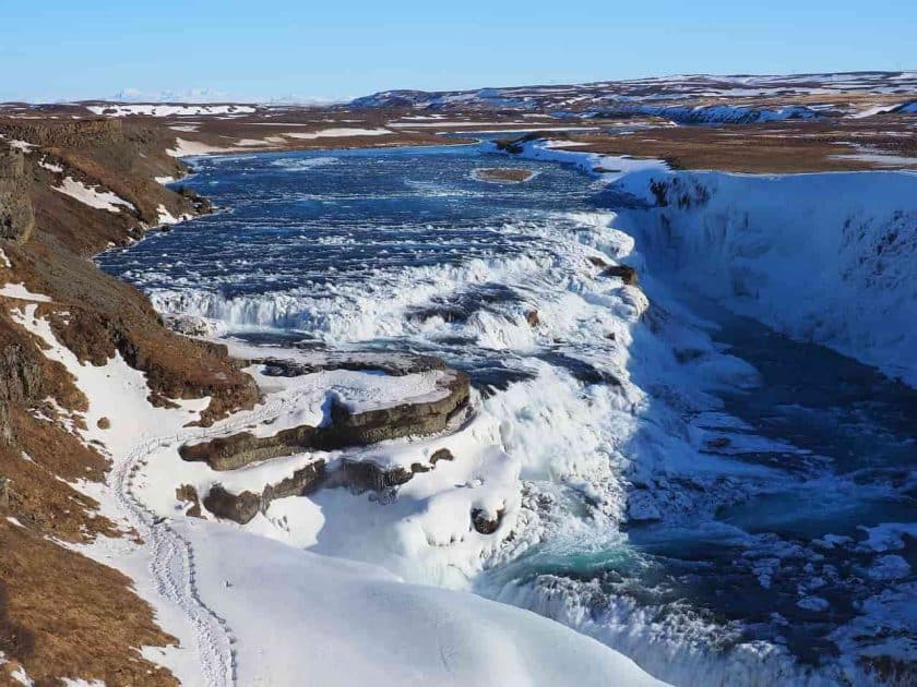 Turismo en Islandia Cascada Gullfoss