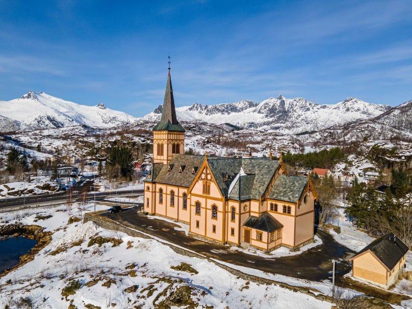 Viaje a Islas Lofoten, Noruega Iglesia de Vagan. Foto de Google Maps de Robert Nygård