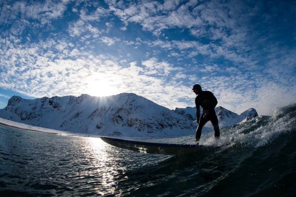 Viaje a Islas Lofoten, Noruega Surf en el Ártico. Foto de Google Maps de Unstad Arctic Surf