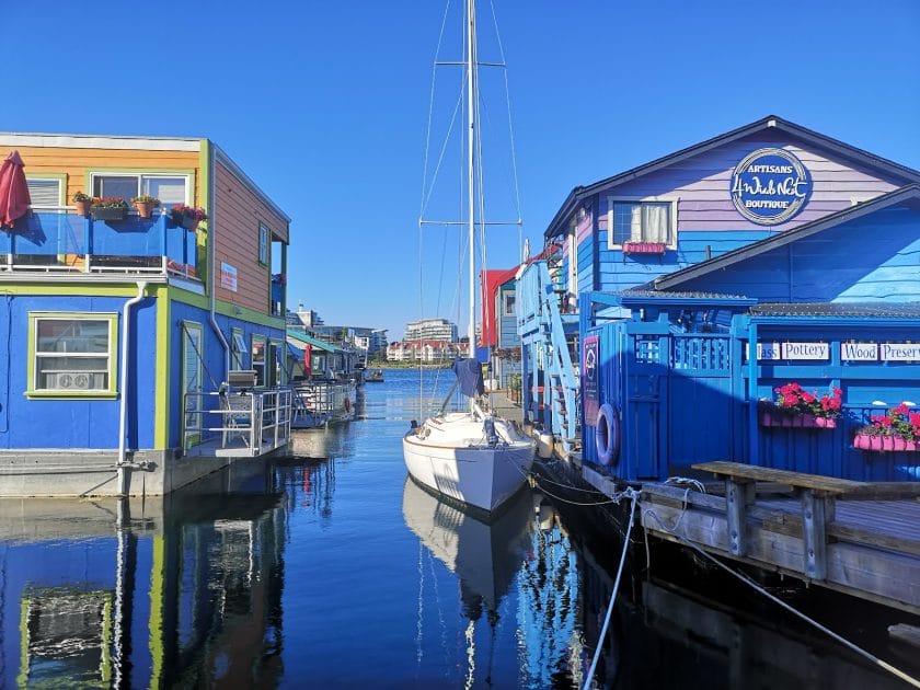 Barrios en Isla de Vancouver, Canadá, Fisherman´s Wharf en Victoria Harbour