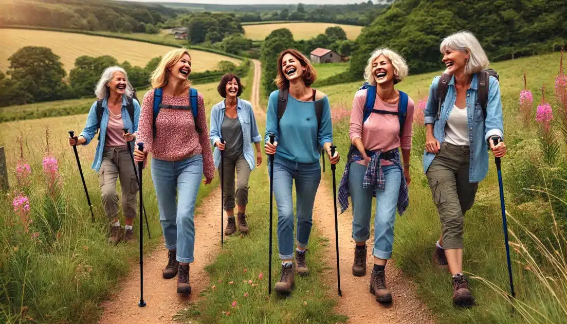 Caminata por el campo con bastones monotubo