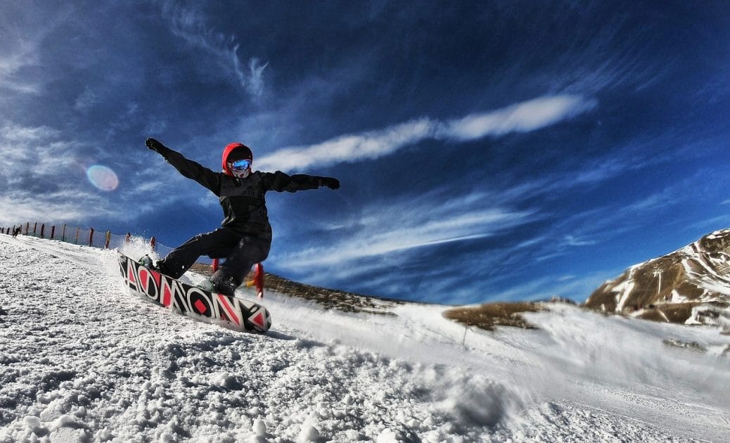 Deportes de invierno en islas Snowboard