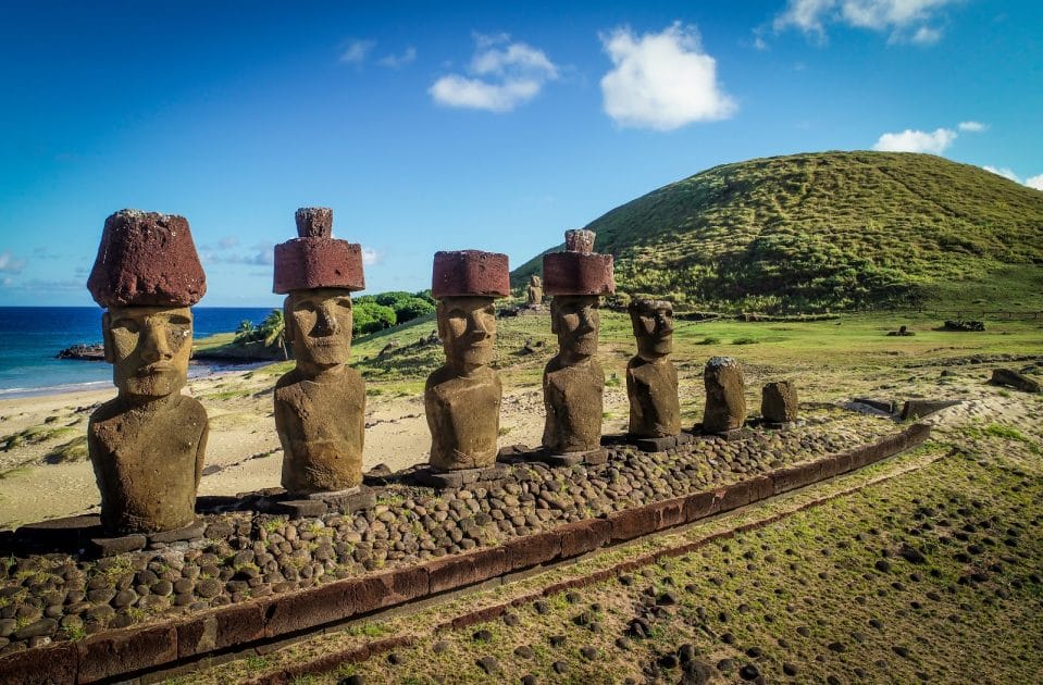 Turismo en la Isla de Pascua, Chile Conjunto ceremonial Ahu Nau Nau. Foto de Google Maps de Kacey Hadick Turismo en la Isla de Pascua, Chile Conjunto ceremonial Ahu Nau Nau