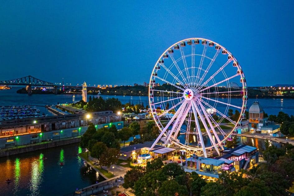 Viajar a Canadá La Gran Noria en el Puerto Viejo de Montreal. Foto de Google Maps de La Grande Roue de Montréal Viajar a Canadá La Gran Noria en el Puerto Viejo de Montreal