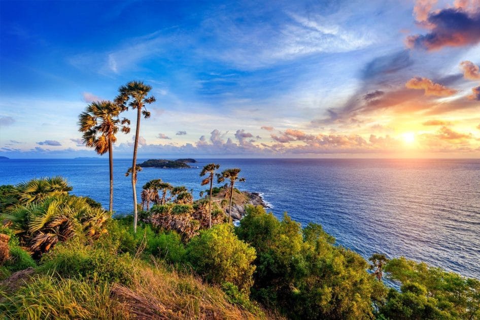 Viaje a Phuket, Tailandia Atardecer en Promthep Cape