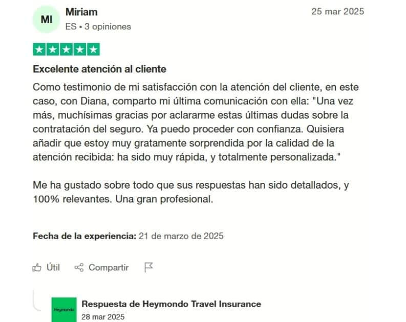 Seguro de viaje Heymondo Asistencia en tiempo real