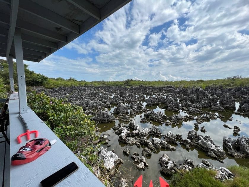 Turismo en Islas Caimán Agujas de obsidiana en Hell. Foto de Google Maps de Yusarely Solis Turismo en Islas Caimán - Agujas de obsidiana en Hell