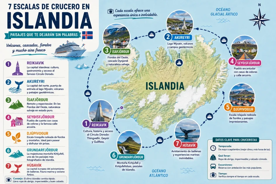 Escalas de crucero en Islandia Escalas de crucero en Islandia