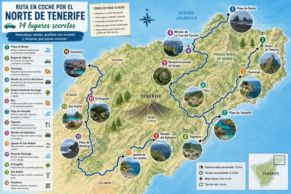 Ruta coche Tenerife norte