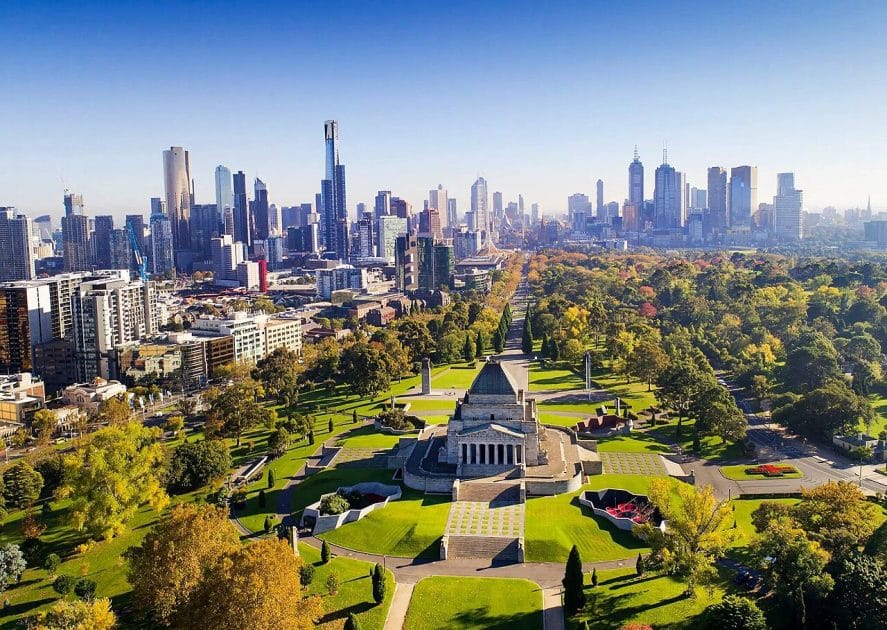 Melbourne desde el Shrine of Remeberance 