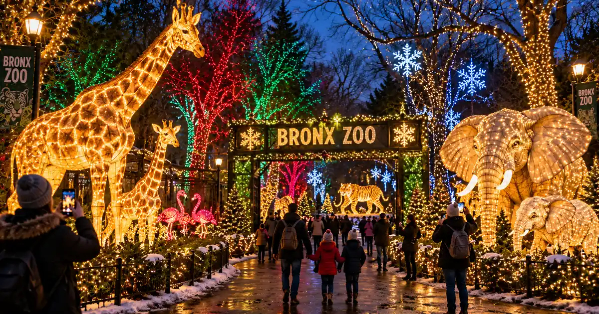 Luces navideñas del zoológico del Bronx